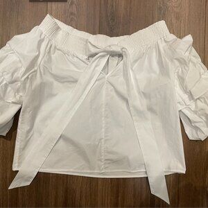 brand new, White Off-Shoulder Puff Sleeve Top, cotton